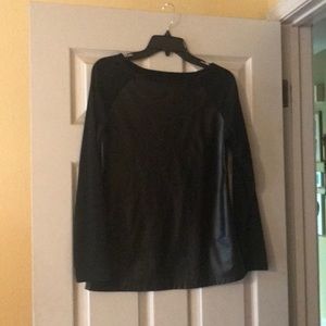 Black faux leather top